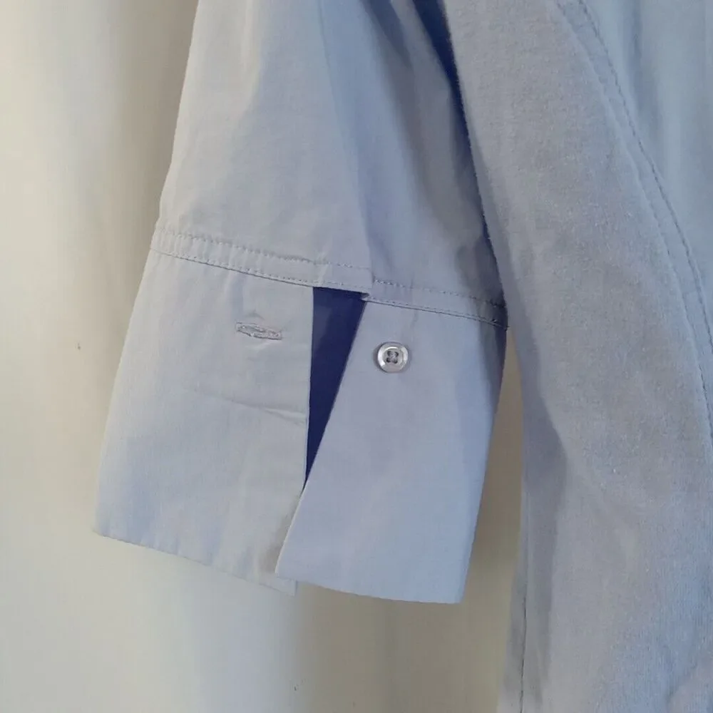 Signature By Larry Levine Shirt Women's Size Small Lt Blue Button Up 1 /2 Sleeve - Picture 4 of 12